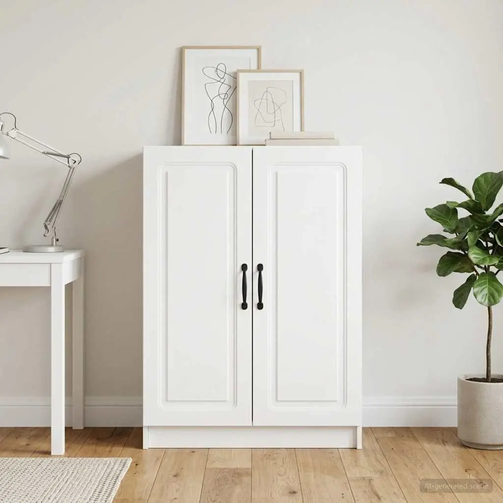 White Sideboard Storage Cabinet Buffet Engineered Wood Living Room Dining