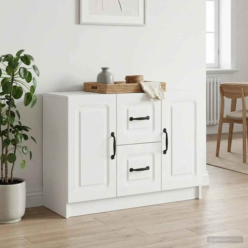 Modern White Sideboard Storage Cabinet Dining Room Buffet Organizer Lounge