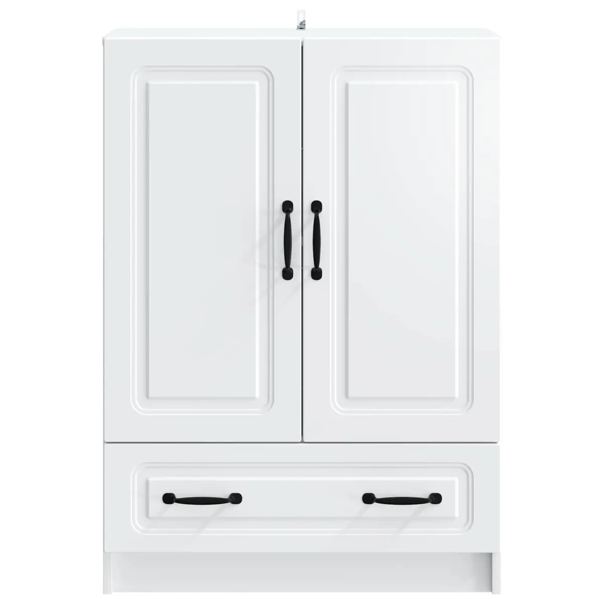 White Sideboard Storage Cabinet 66x34.5x92cm Engineered Wood Buffet Furniture