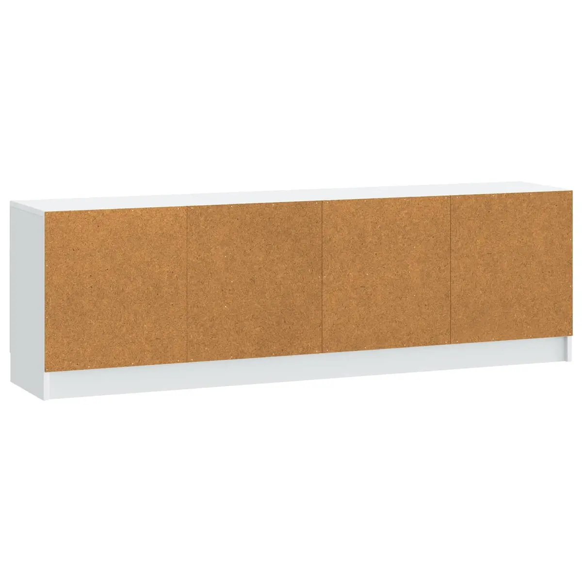 White TV Cabinet Engineered Wood Retractable Board Shelves 150 cm x 31 cm x 47 cm Living Room Media Storage Unit