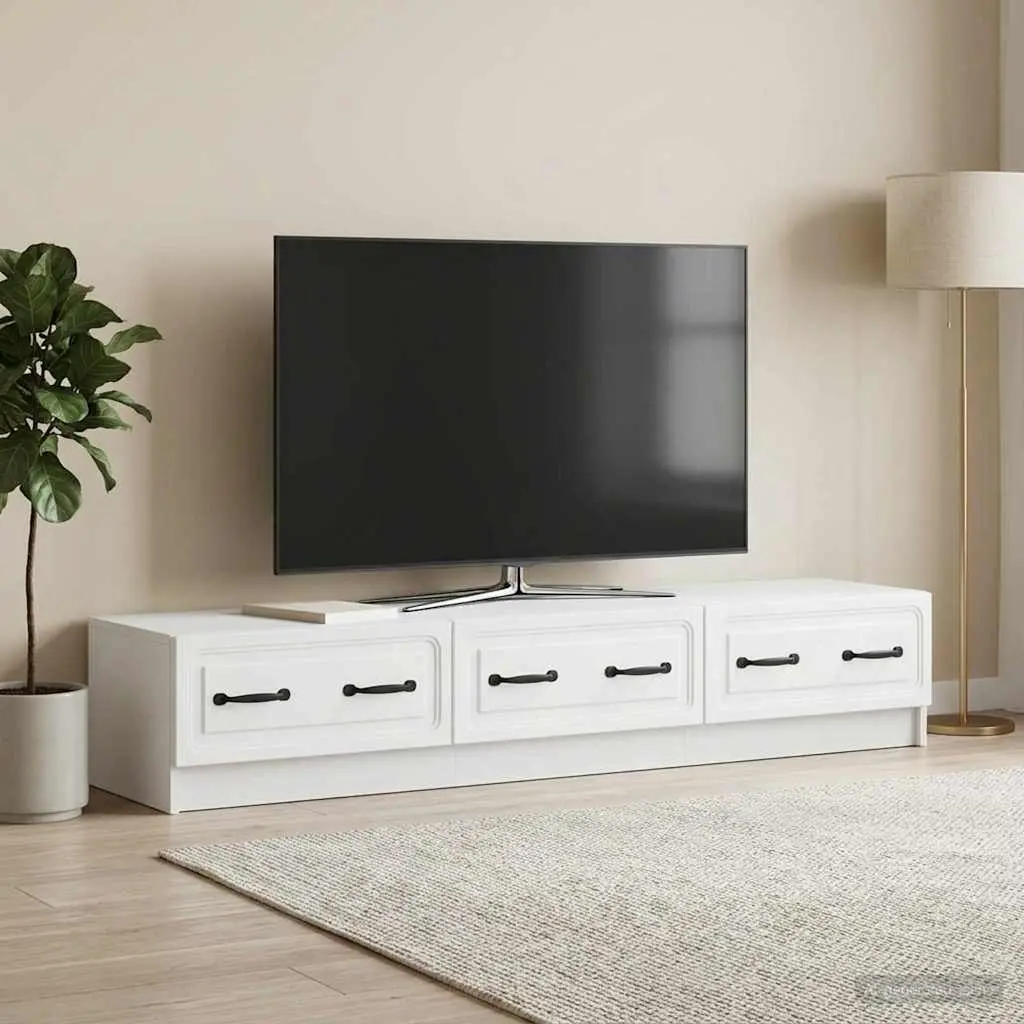 TV Cabinet Modern Storage Unit White 147cm