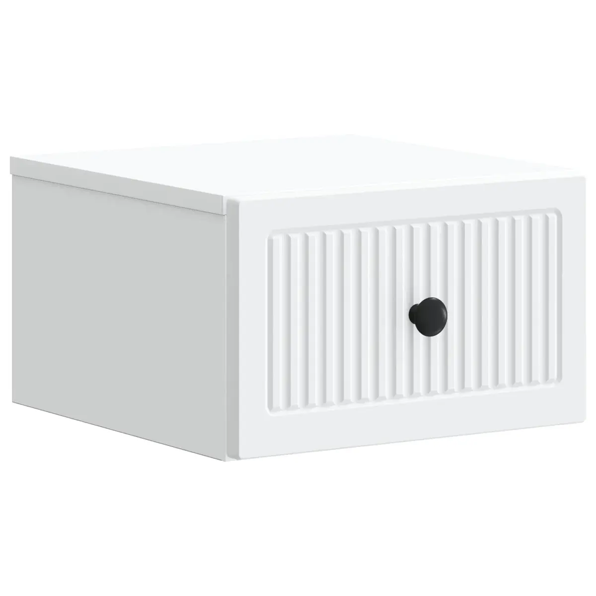 Wall-Mounted Bedside Cabinet Space-Saving Single Drawer White