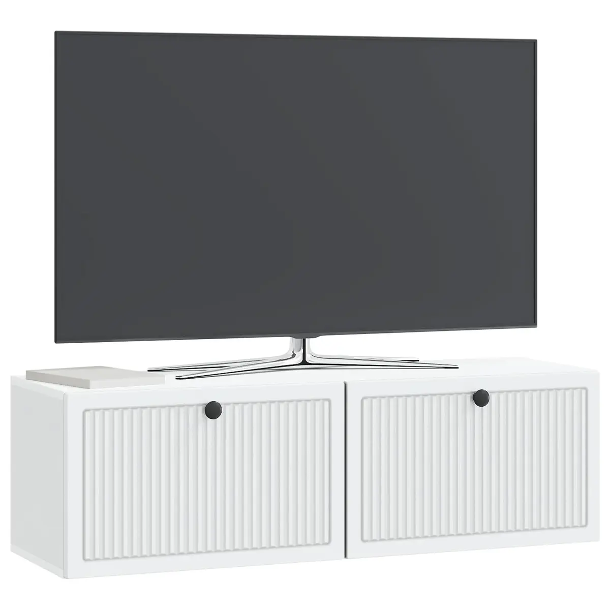 Wall-Mounted TV Cabinet White Living Room Storage Unit 98 x 31 x 30 cm