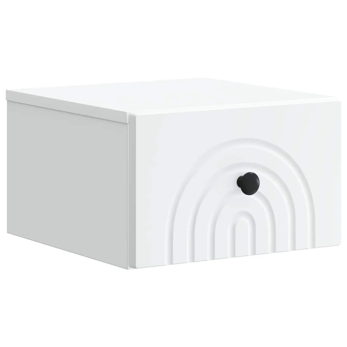 Wall-Mounted Bedside Cabinet Space Saving White Engineered Wood Storage Drawer