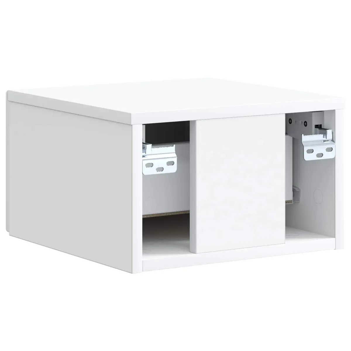 Wall-Mounted Bedside Cabinet Space Saving White Engineered Wood Storage Drawer
