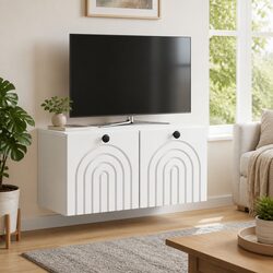 White Wall-Mounted TV Cabinet 59.5 x 31 x 30 cm