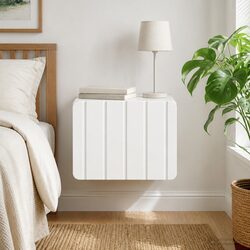 Compact White Wall-Mounted Bedside Cabinet with Storage