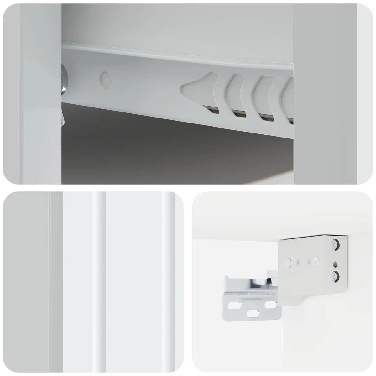 Wall-Mounted Bedside Cabinet Organiser Space-Saving White