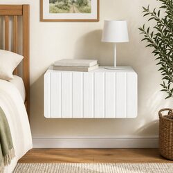 White Wall-Mounted Bedside Cabinet with Drawer