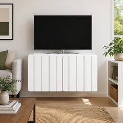 Sleek White Wall-Mounted TV Storage Unit 59.5 x 41 x 30 cm