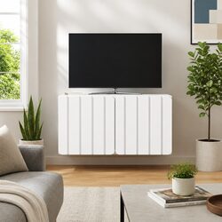White Wall-Mounted TV Cabinet - Dimensions: 59.5 x 31 x 30 cm