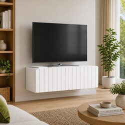 Engineered Wood Wall-Mounted TV Cabinet 98x31x30cm White