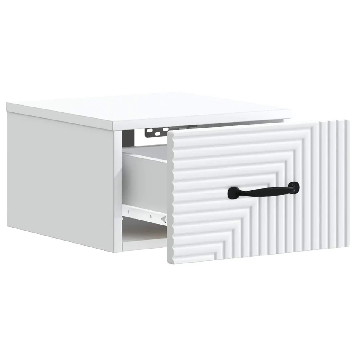 Wall-Mounted Bedside Cabinet Compact Storage White