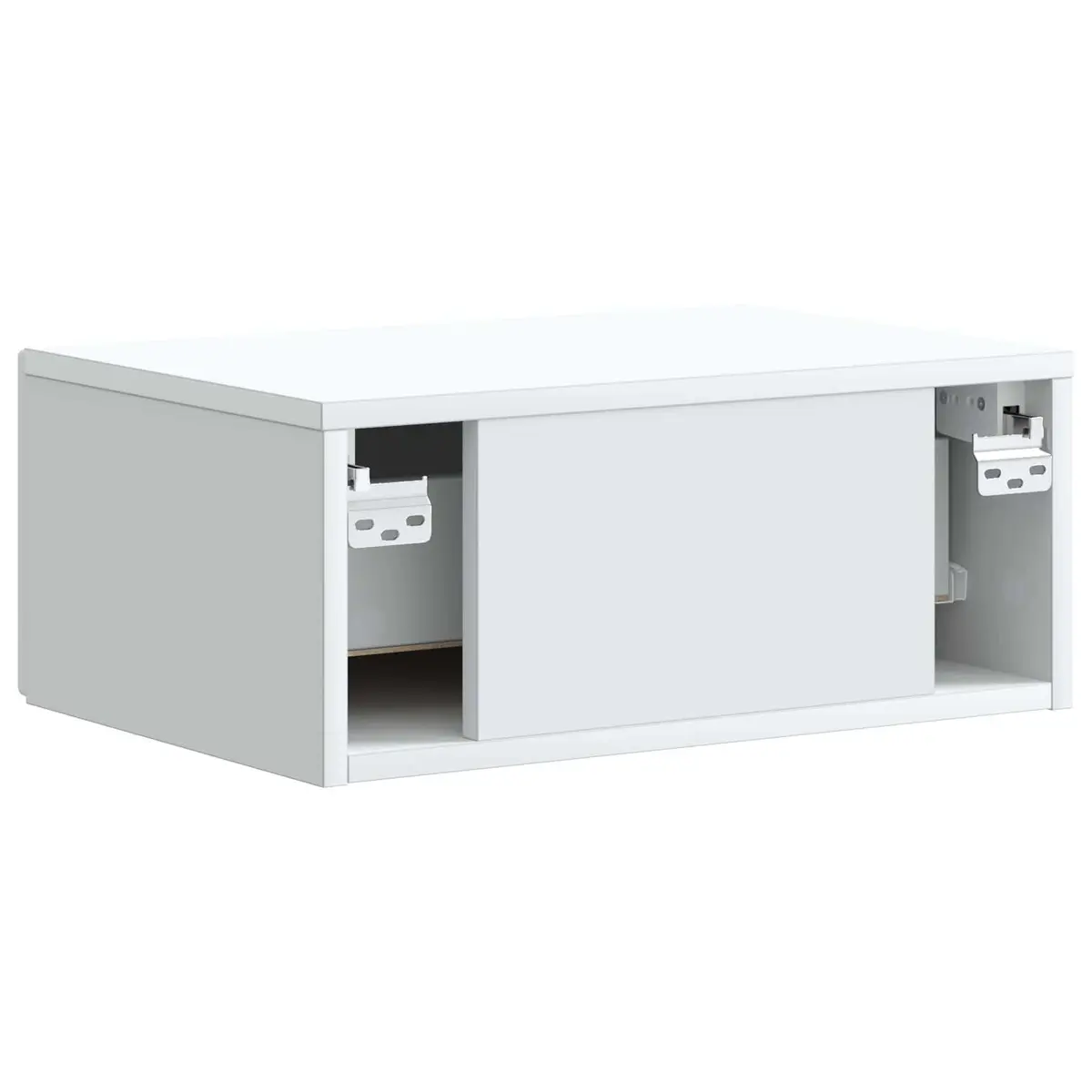 Wall-Mounted Bedside Cabinet Modern Storage Furniture Multiple Drawers White 49 x 34.5 x 20 cm