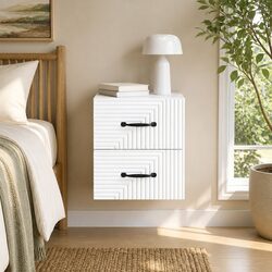 White Wall-Mounted Bedside Cabinet 34.5 x 33 x 40 cm