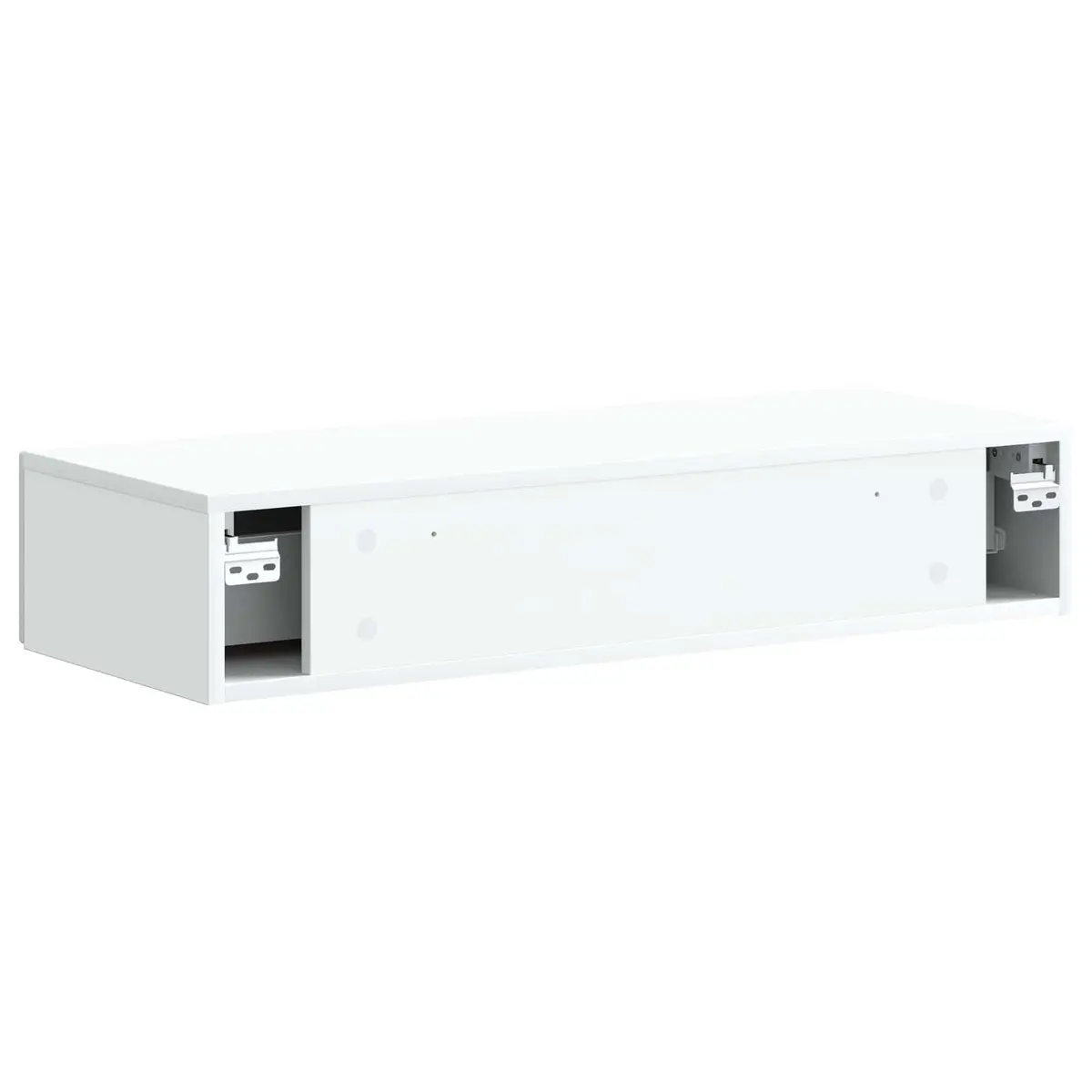 Wall-Mounted Side Table Storage Drawer Minimalist 87.5cm White