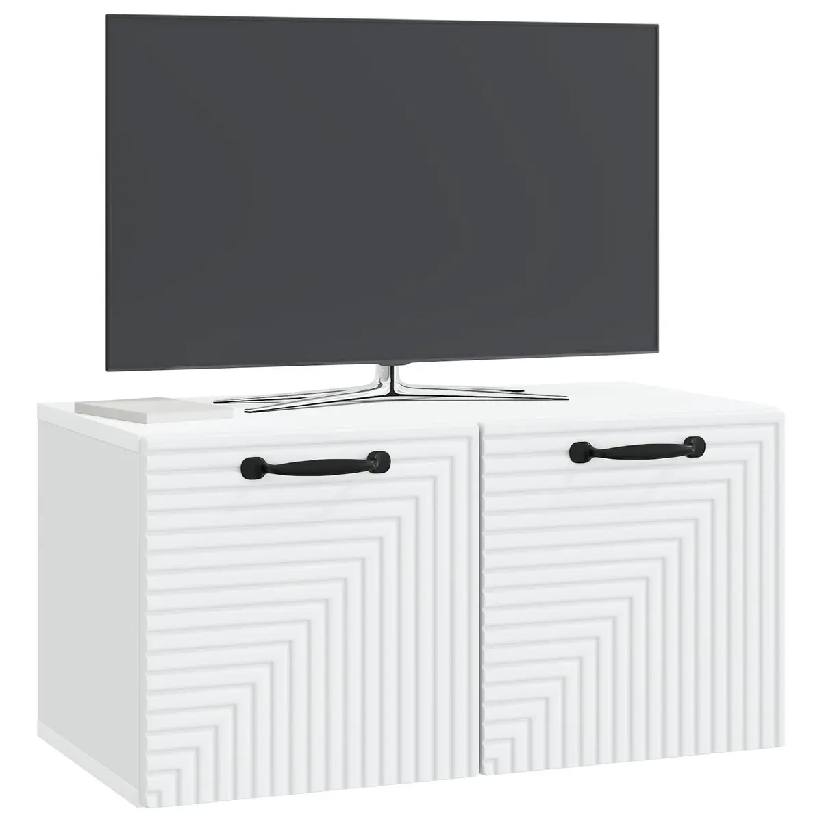Wall-Mounted TV Cabinet Modern Storage Unit 59.5x31x30cm White