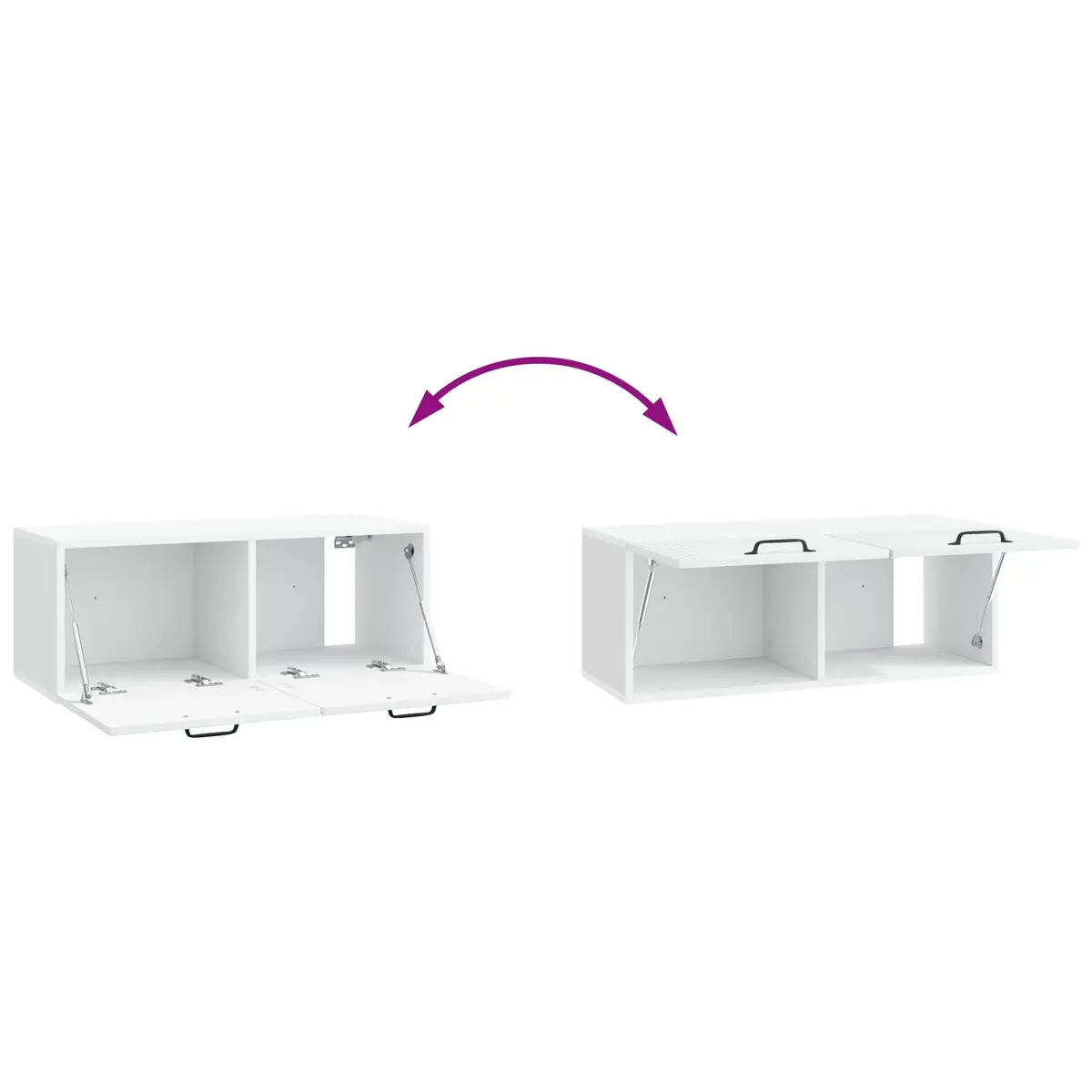 Wall-Mounted TV Cabinet White Modern Living Room Storage Unit 78.5 x 31 x 30cm