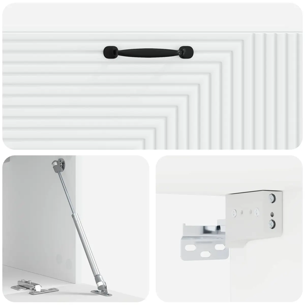 Wall-Mounted Storage Unit White Modern TV Cabinet 98cm x 31cm x 30cm