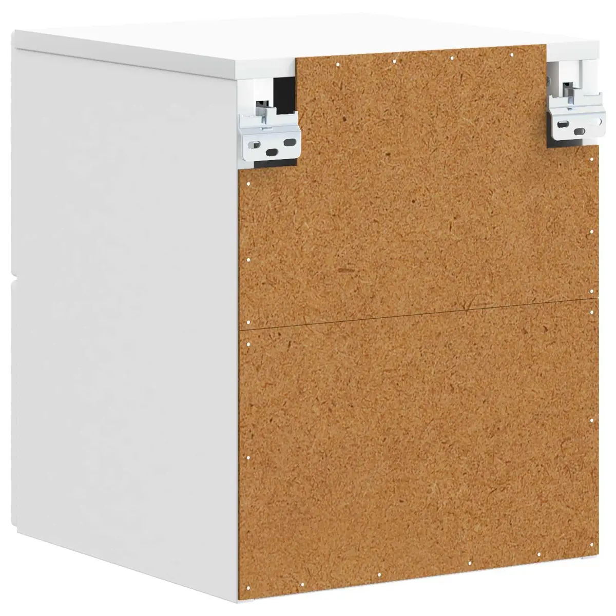 Wall-Mounted Bedside Cabinet Compact Storage Two Drawers White 34.5x33x40cm