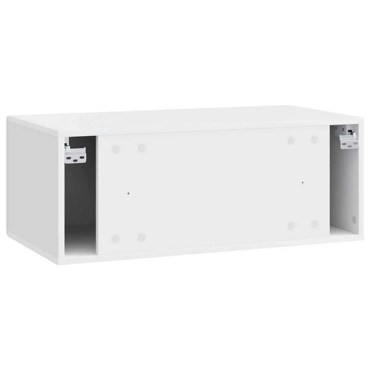 Wall-Mounted TV Cabinet Space Saving 78.5 x 31 cm White Engineered Wood Storage Unit