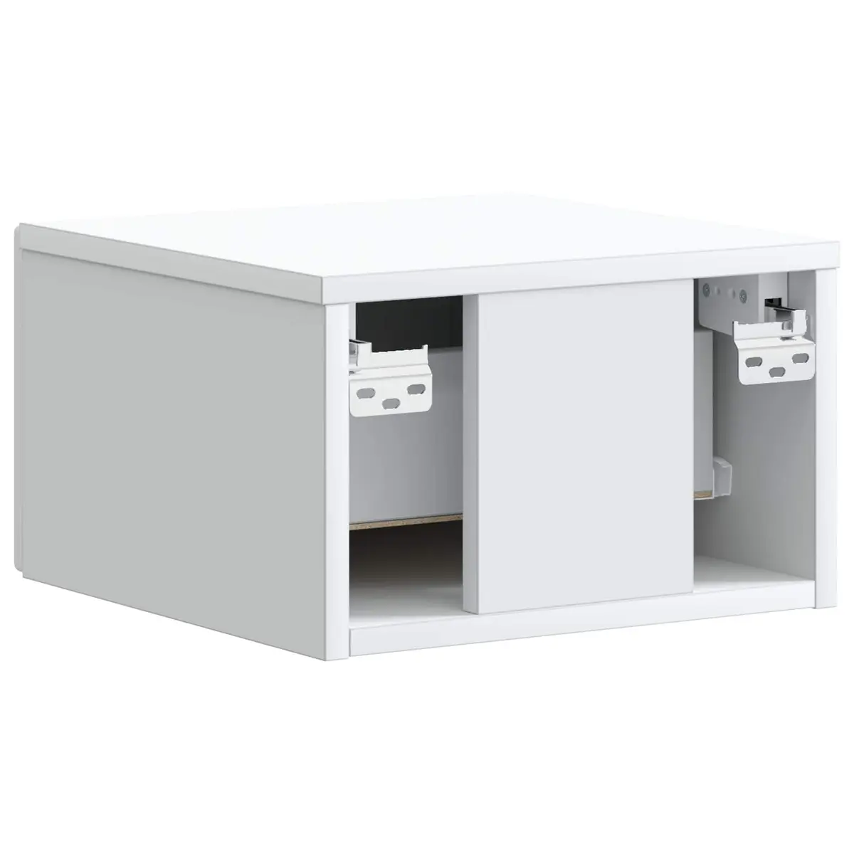 Wall-Mounted Bedside Cabinet Modern Compact Storage White 34.5 x 33 x 20 cm