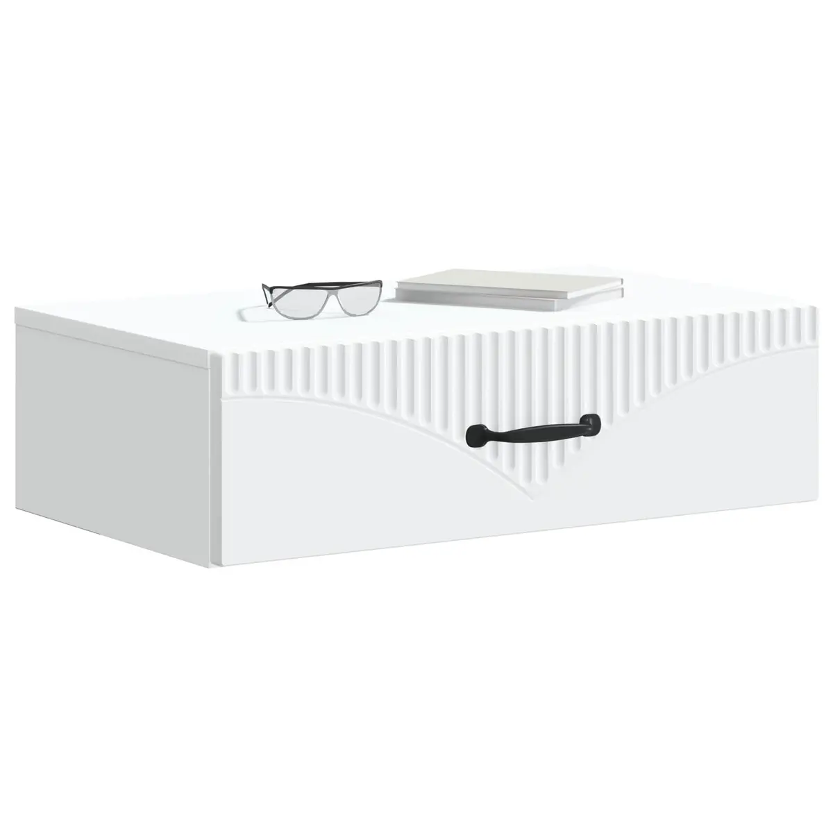 Wall-Mounted Side Table Modern Engineered Wood 59cm White