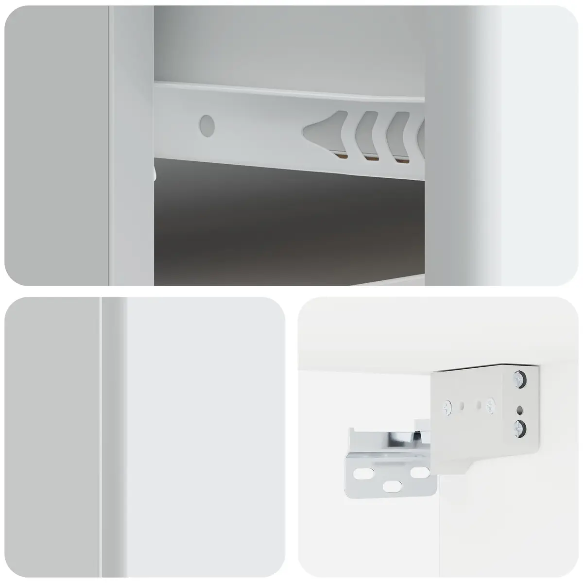 Wall-Mounted Bedside Cabinet Compact Storage Drawer White