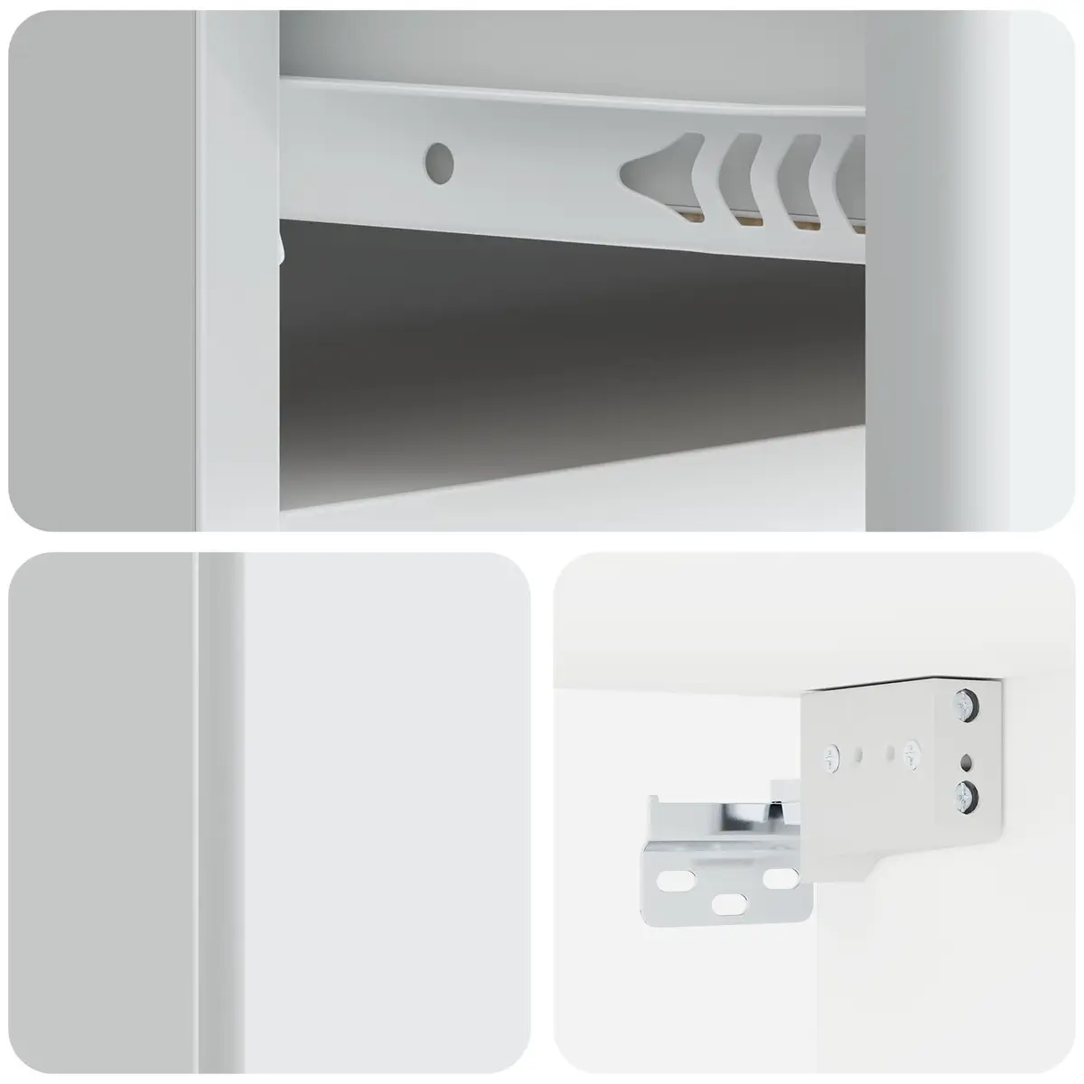 Wall-Mounted Bedside Cabinet Modern Compact White Drawer Shelf