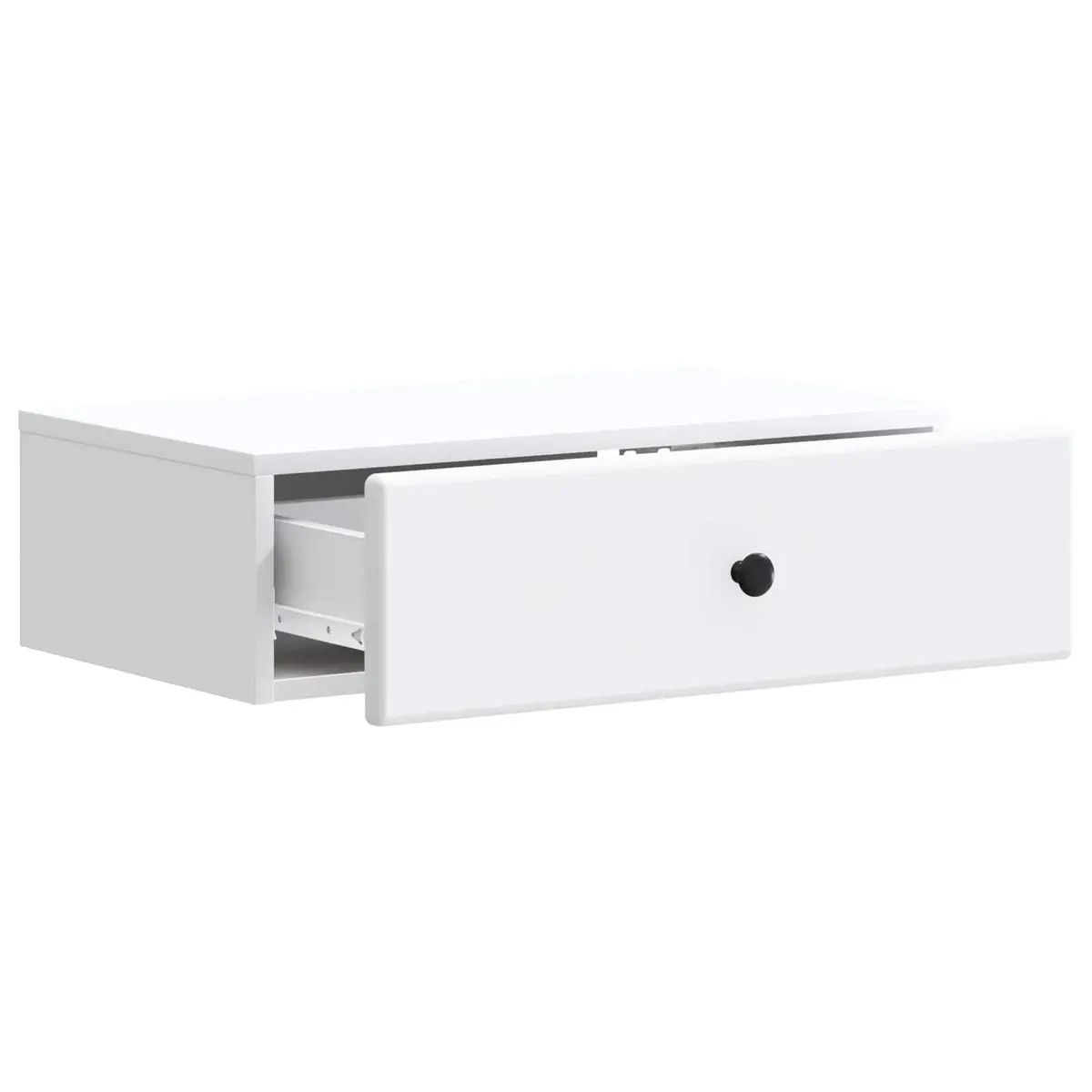 Wall-Mounted Side Table White Storage Cabinet with Drawers Modern Lounge Bedroom