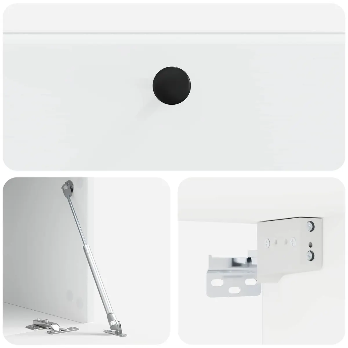 Wall-Mounted TV Cabinet Compact Storage Unit 59.5cm White