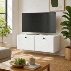 Wall-Mounted TV Cabinet with Engineered Wood Construction