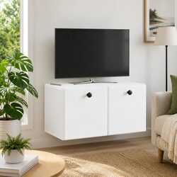 Wall-Mounted TV Cabinet with Engineered Wood Construction