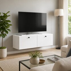 Wall-Mounted TV Cabinet with Engineered Wood Construction