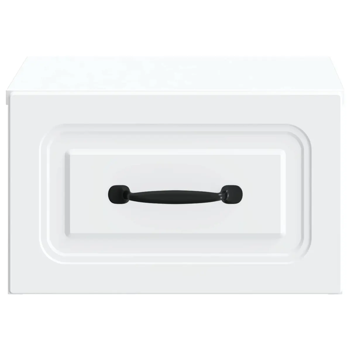 Wall-Mounted Bedside Cabinet Compact White Storage Drawer Shelf