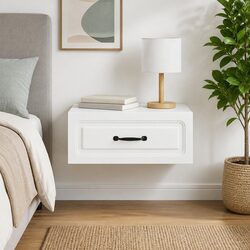 Wall-Mounted Bedside Cabinet with Storage Solution
