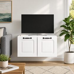 Wall-Mounted TV Cabinet - Modern White Unit