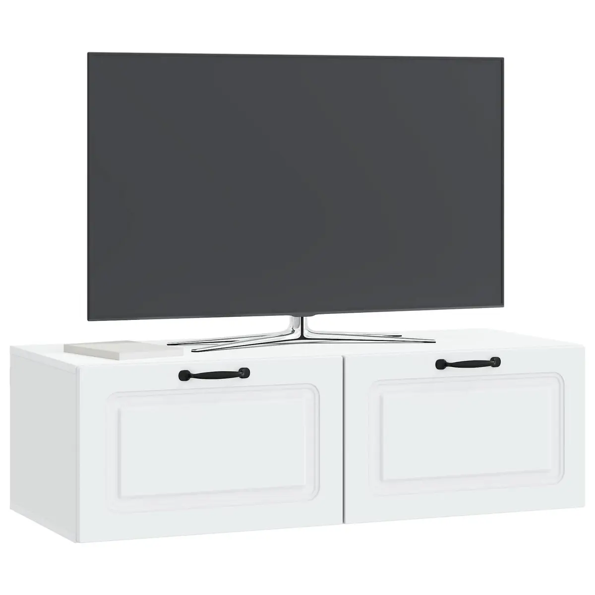 TV Cabinet Wall-Mounted Space-Saving 98 x 41 x 30 cm White Engineered Wood