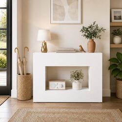 Functional Console Table with Storage and Shelves