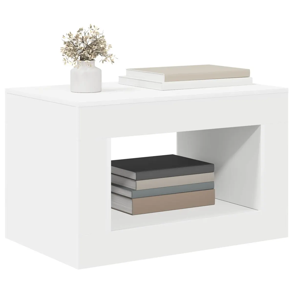 Coffee Table Compact White Accent Side Table