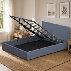 King Gas Lift Bed Frame with Storage and Headboard