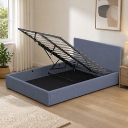 Single Gas Lift Bed Frame with Storage Headboard