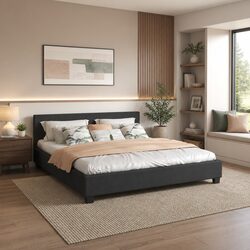 Single Bed Frame with Headboard - Milano Sienna Platform