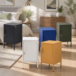 Compact Green Metal Storage Cabinet for Bedrooms