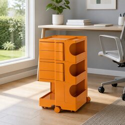 5-Tier Storage Trolley Bedside Side Table with Wheels