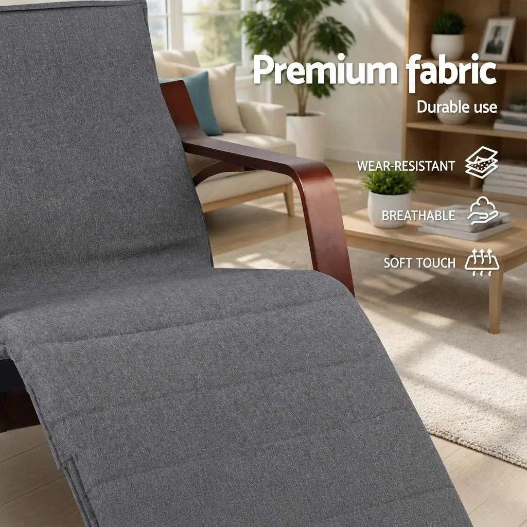 Rocking Armchair with Adjustable Footrest in Charcoal