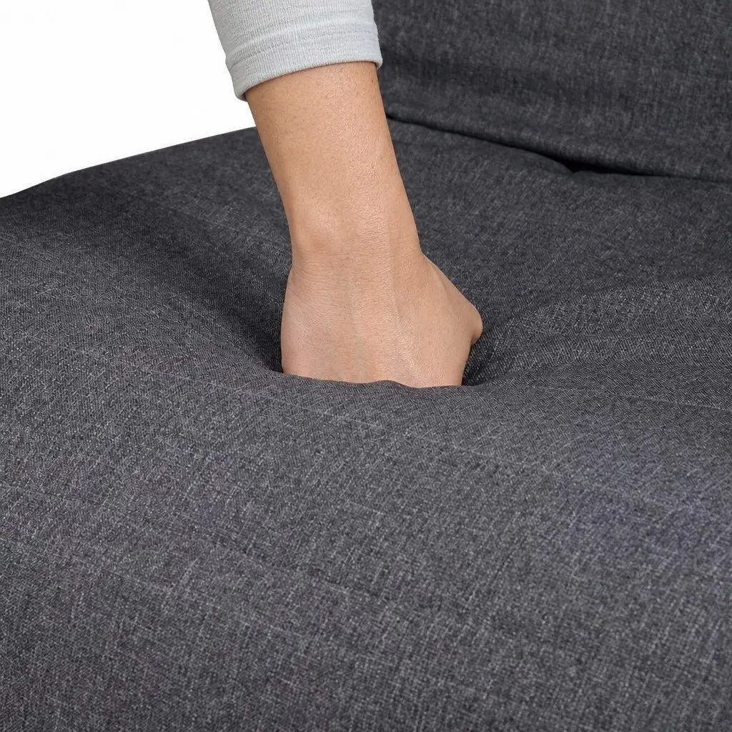 Rocking Armchair with Adjustable Footrest in Charcoal