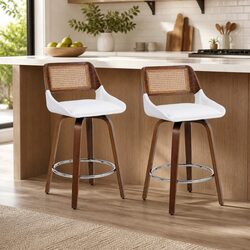 Set of 2 Kitchen Counter Swivel Bar Stools 60cm Seat Height