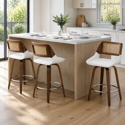 3-Piece Kitchen Counter Swivel Bar Stool Set