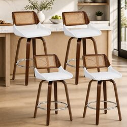 4-Piece Bar Stool Set with Swivel Functionality